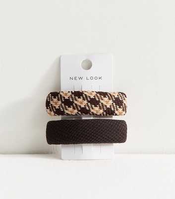 Pack of 2 Brown Check Slide Hair Clips