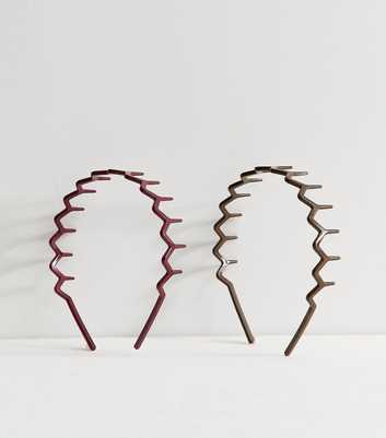 Brown Pack Of 2 Large Toothcomb Headband