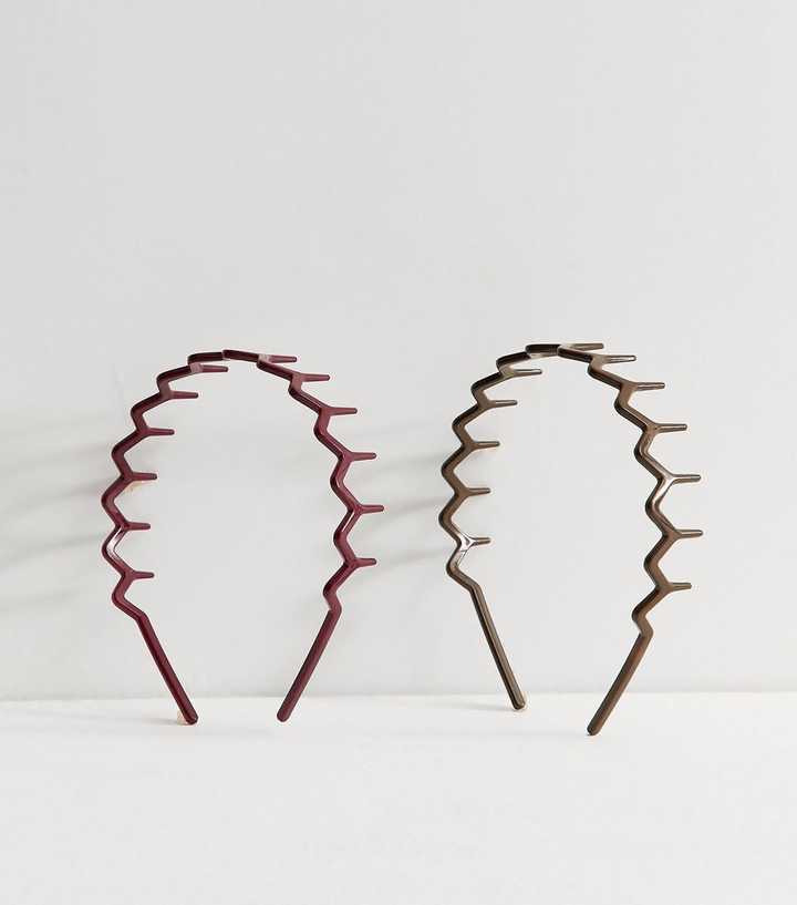 Brown Pack Of 2 Large Toothcomb Headband