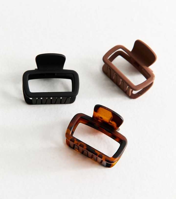 Pack of 3 Brown Cut Out Hair Claw Clips