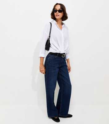 White Twist Front Long Sleeve Shirt