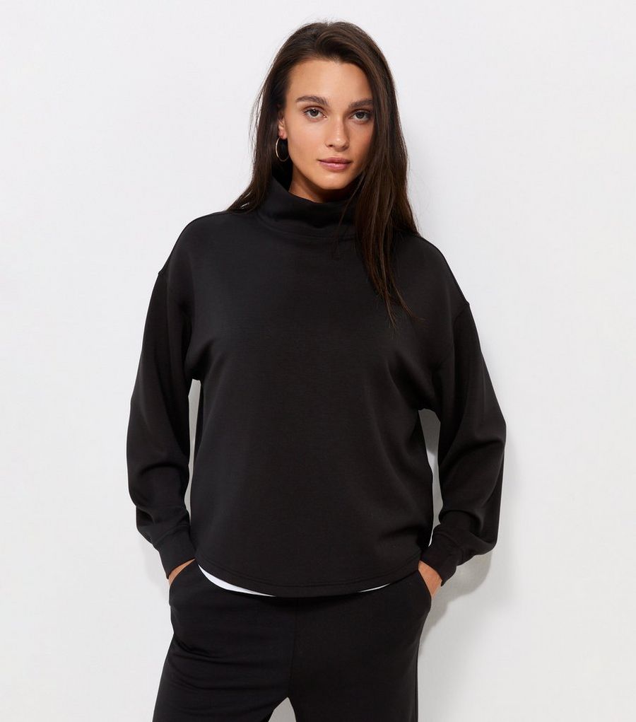 Premium Black Funnel Neck Sweatshirt — photo 1 of 1