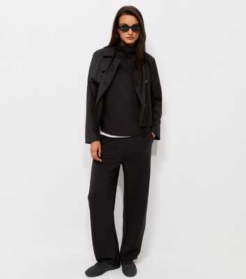 Premium Black Funnel Neck Sweatshirt