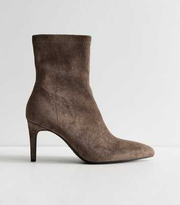Light Brown Faux Suede Sock Boots