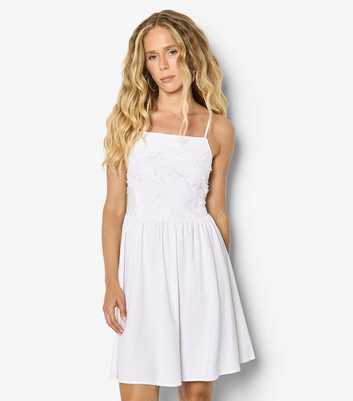 Apricot White Cami Feather Dress