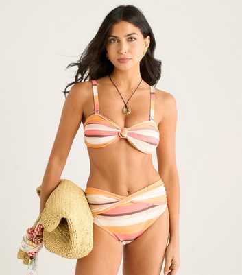 Gini London Multicolour Twist Front Bikini Bottoms