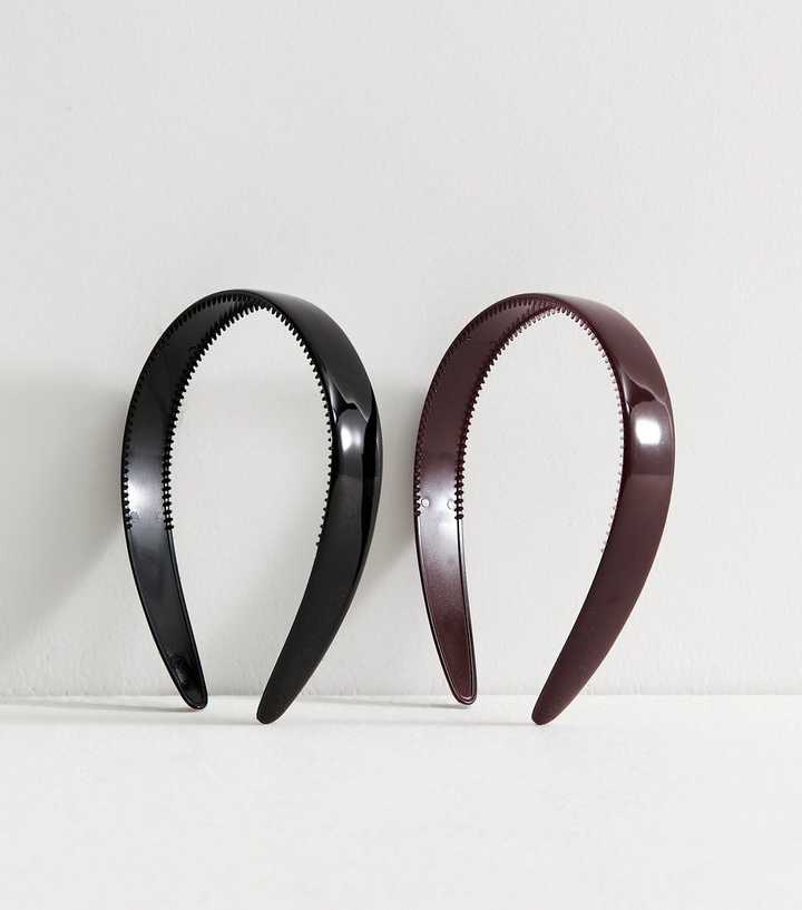 Brown Pack Of 2 Thick Headbands