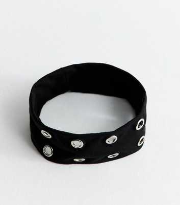 Black Eyelet Stretchy Headband