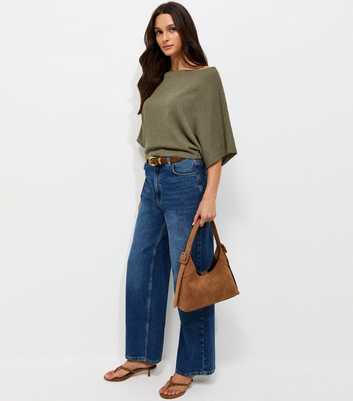 Light Khaki Slash Neck Textured Cape
