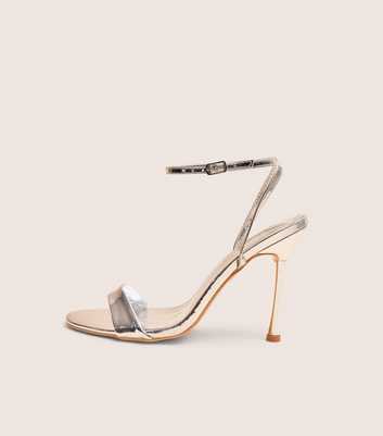 Public Desire Silver Soho Bare There Stiletto Sandals