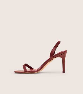 Public Desire Wide Fit Dark Burgundy Slingback Stiletto Sandals