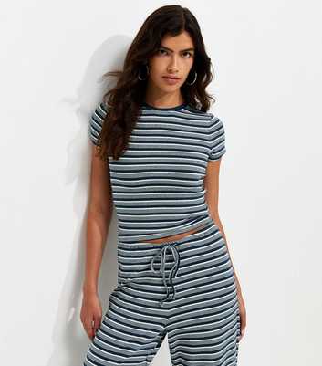 Blue Cotton Rich Striped Baby Tee T-Shirt