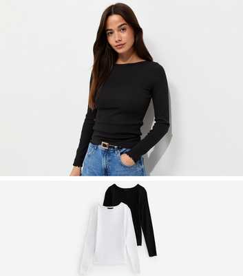 White Pack Of 2 Cotton Rich Long Sleeve Babylock T-Shirts