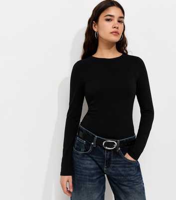 Black Long Sleeve Crew Neck Body