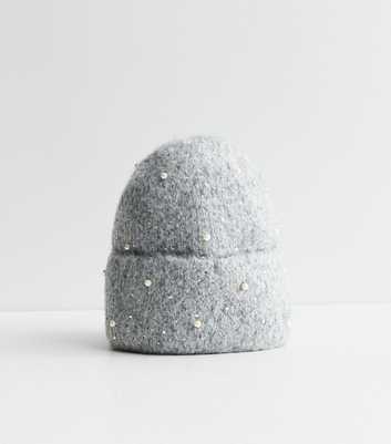 Dark Grey Embellished Beanie