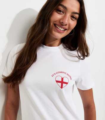 White Cotton England Heart Relaxed T-Shirt