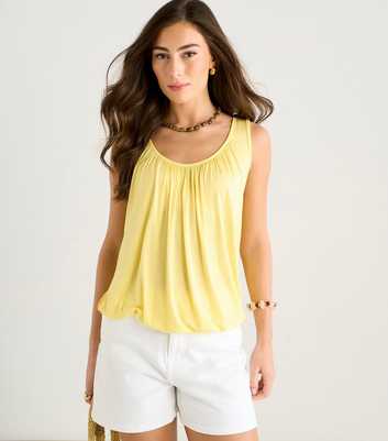 Gini London Yellow Round Neck Sleeveless Vest Top