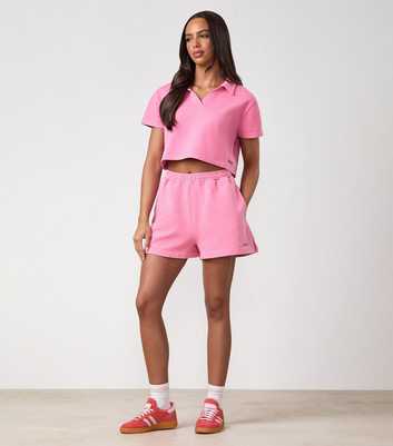 Gym King Pink Cotton Haze Side Split Shorts