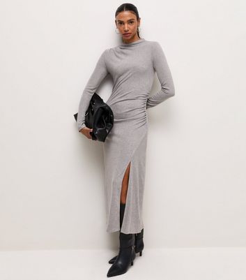 sheer knit dress ASOS DESIGN metallic scoop neck maxi in bronze making this a genuinely main image 1