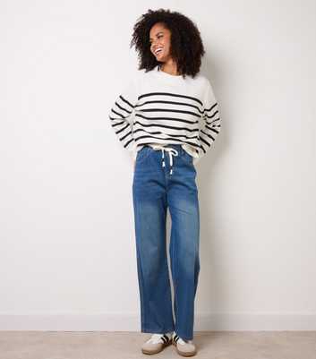 Blue Vanilla Blue Elasticated Waist Wash Effect Jeans