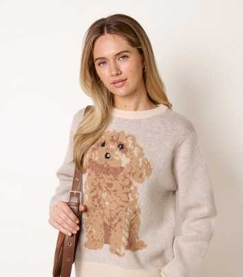 Blue Vanilla Stone Knitted Dog Crew Neck Jumper