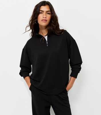 Premium Black Quarter Zip Sweatshirt