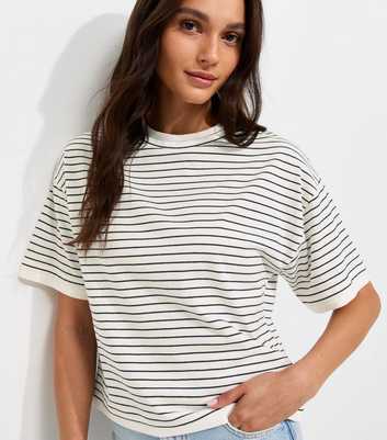 Blue Cotton Striped 2 In 1 Boxy T-Shirt