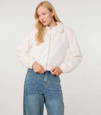 Pink Vanilla Cream Fluffy Faux Fur Zip Up Jacket