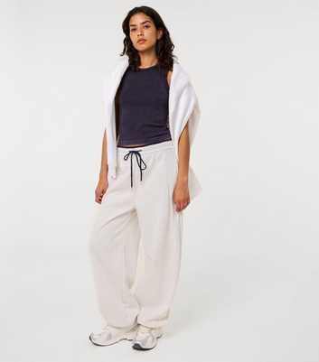 Pink Vanilla Grey Drawstring Wide Leg Joggers