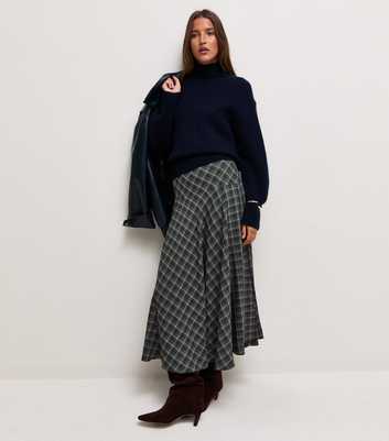 Green Check Circle Maxi Skirt