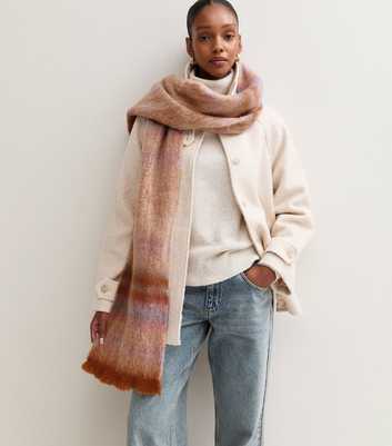 Light Mink Ombre Stripe Scarf