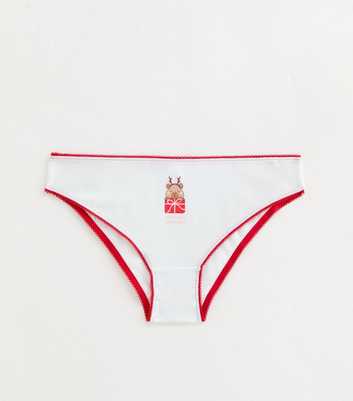 Girls White Cotton Christmas Present Capybara Brief