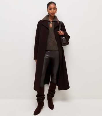 Dark Brown High Waist Faux Leather Leggings