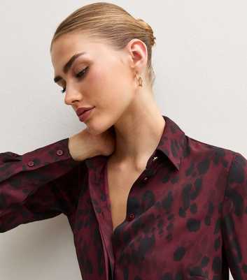 Red Animal Print Long Sleeve Shirt
