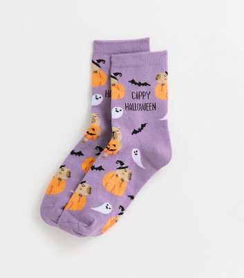 Dark Purple Cappy Halloween Ankle Socks