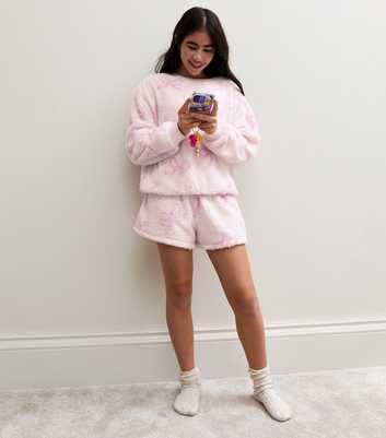 Girls Pink Bow Pattern Top and Shorts Pyjama Set