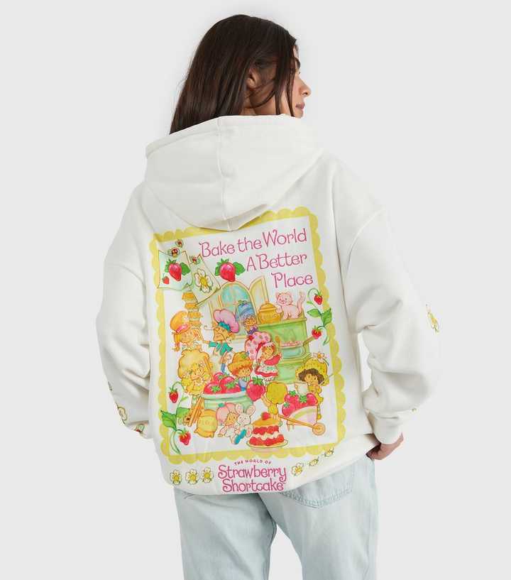 Skinnydip White Strawberry Shortcake Embroidered Hoodie