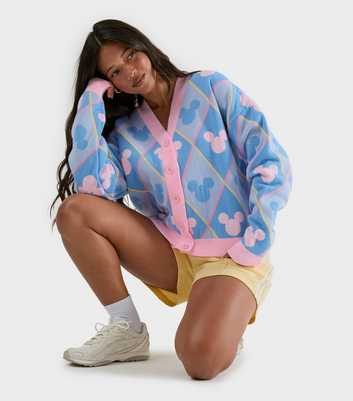 Skinnydip Light Blue Disney Mickey Mouse Pattern Cardigan