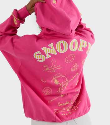 Skinnydip Bright Pink Peanuts Sailing Snoopy Hoodie