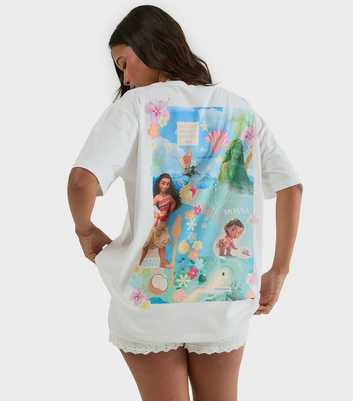 Skinnydip White Cotton Disney Moana Print T-Shirt