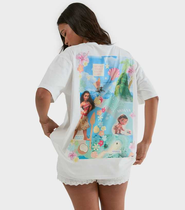 Skinnydip White Cotton Disney Moana Print T-Shirt