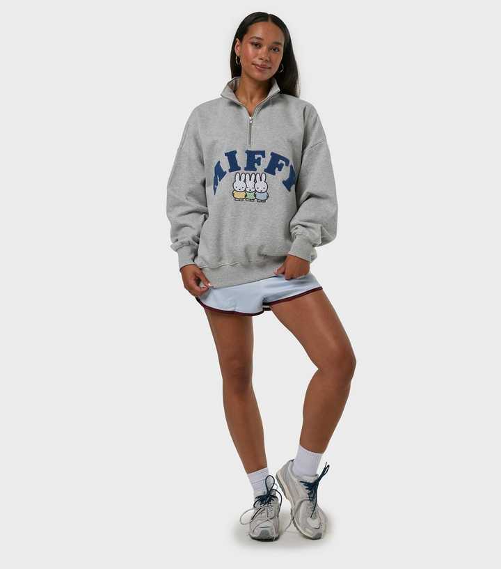 Skinnydip Grey Miffy Quarter Zip Sweatshirt