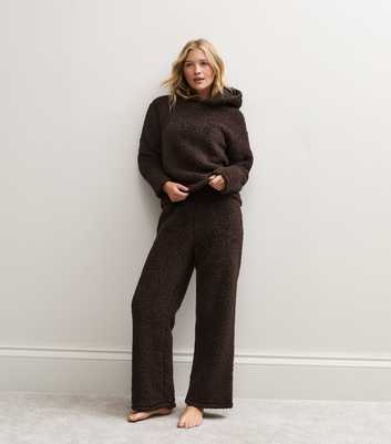 Brown Borg Texture Wide Leg Trousers