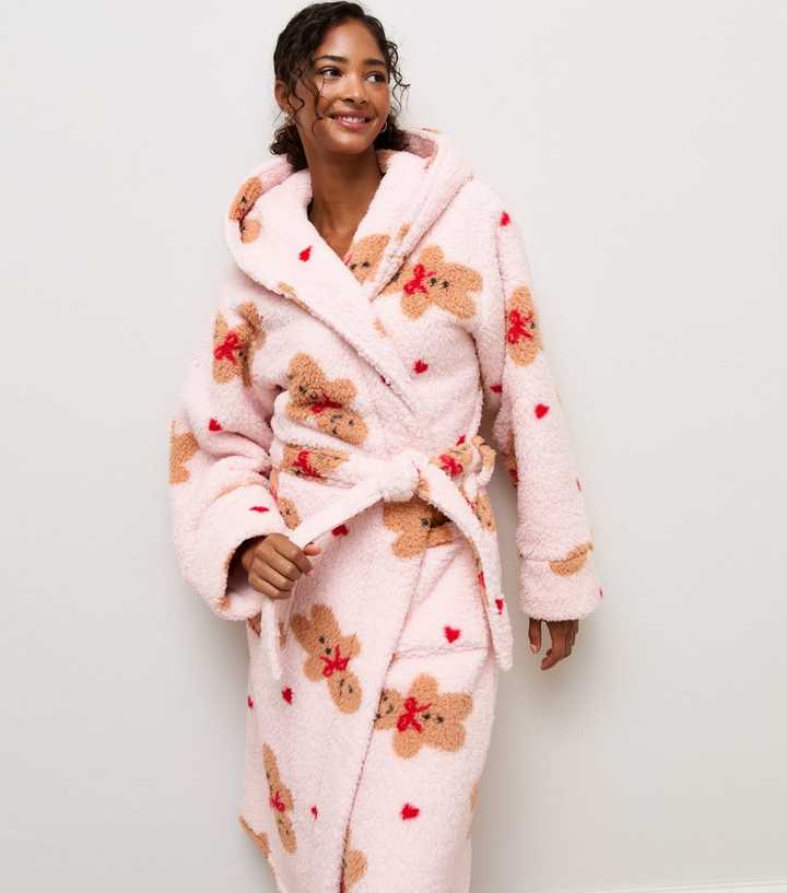 Pink Gingerbread Double Borg Texture Dressing Gown
