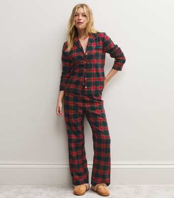 Red Tartan Shirt and Trousers Pyjama Set