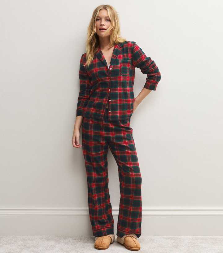 Red Tartan Shirt and Trousers Pyjama Set