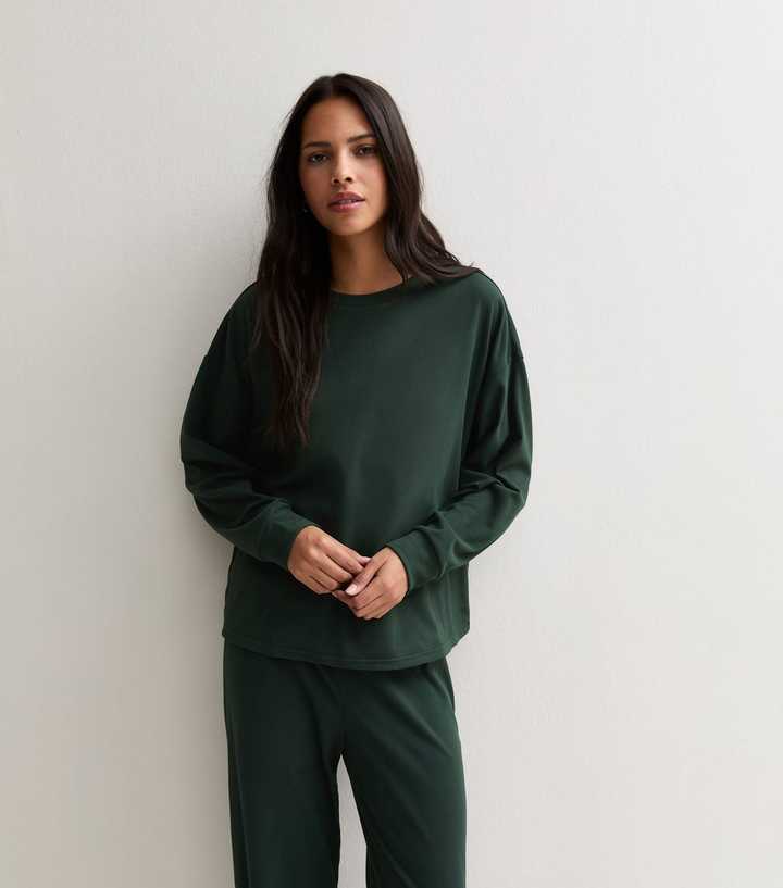 Dark Green Relaxed Sweatshirt