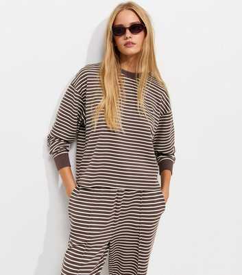 Premium Brown Striped Sweatshirt