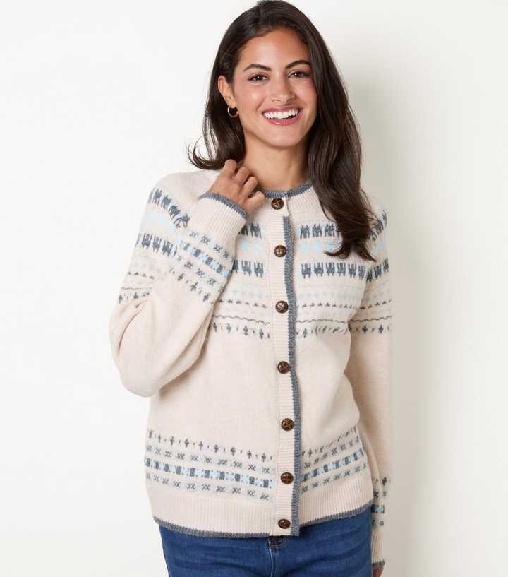 Blue Vanilla Stone Fair Isle Cardigan