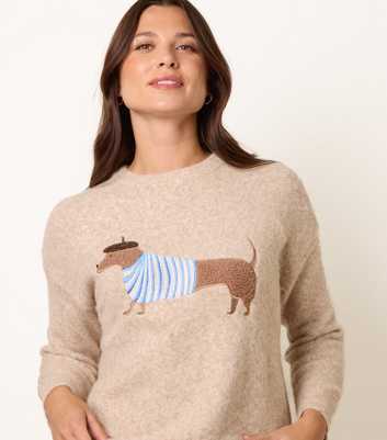 Blue Vanilla Oatmeal Melange Dog Knitted Jumper